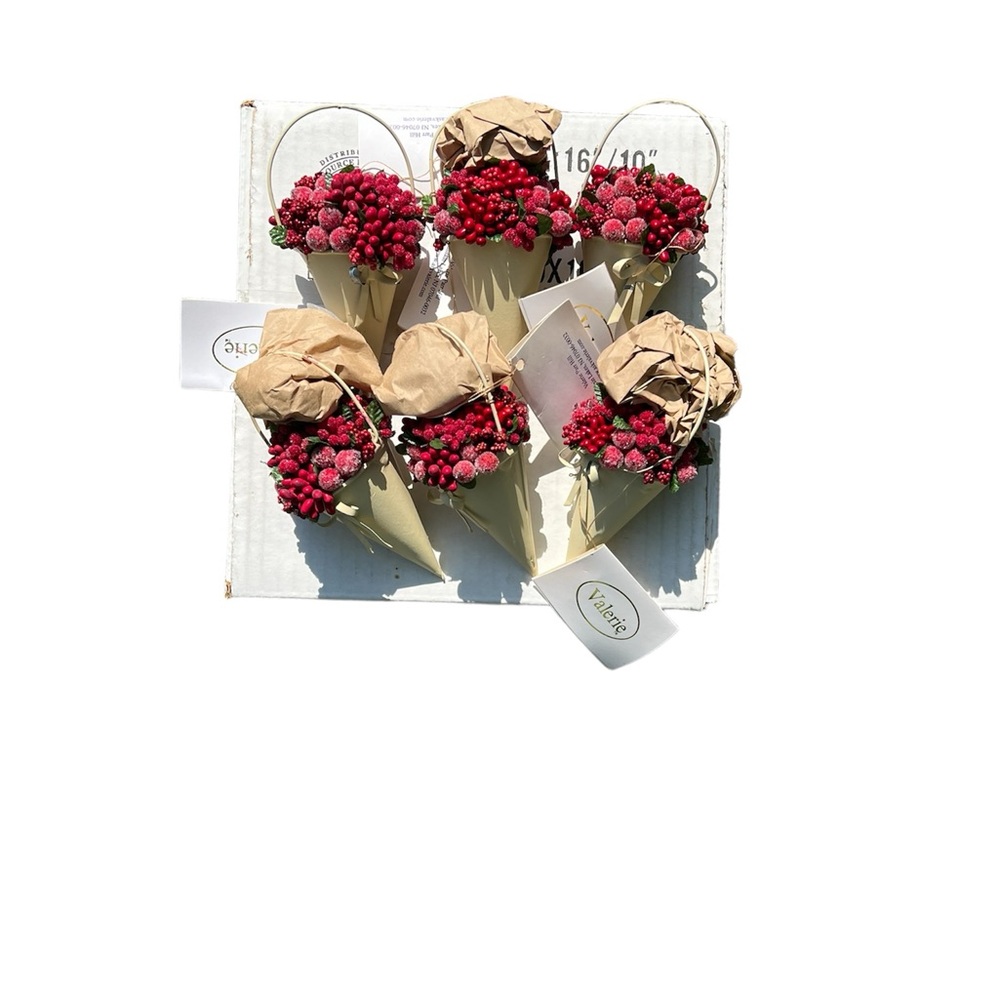 Lot of 6 Mini Christmas berry bouquets by Valerie Parr